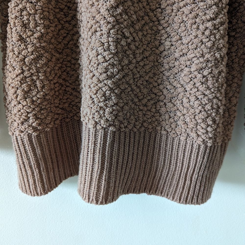 Zenana hoodie marshmallow sweater| ribbed cuffs and hem| popcorn knit size large - Picture 4 of 15